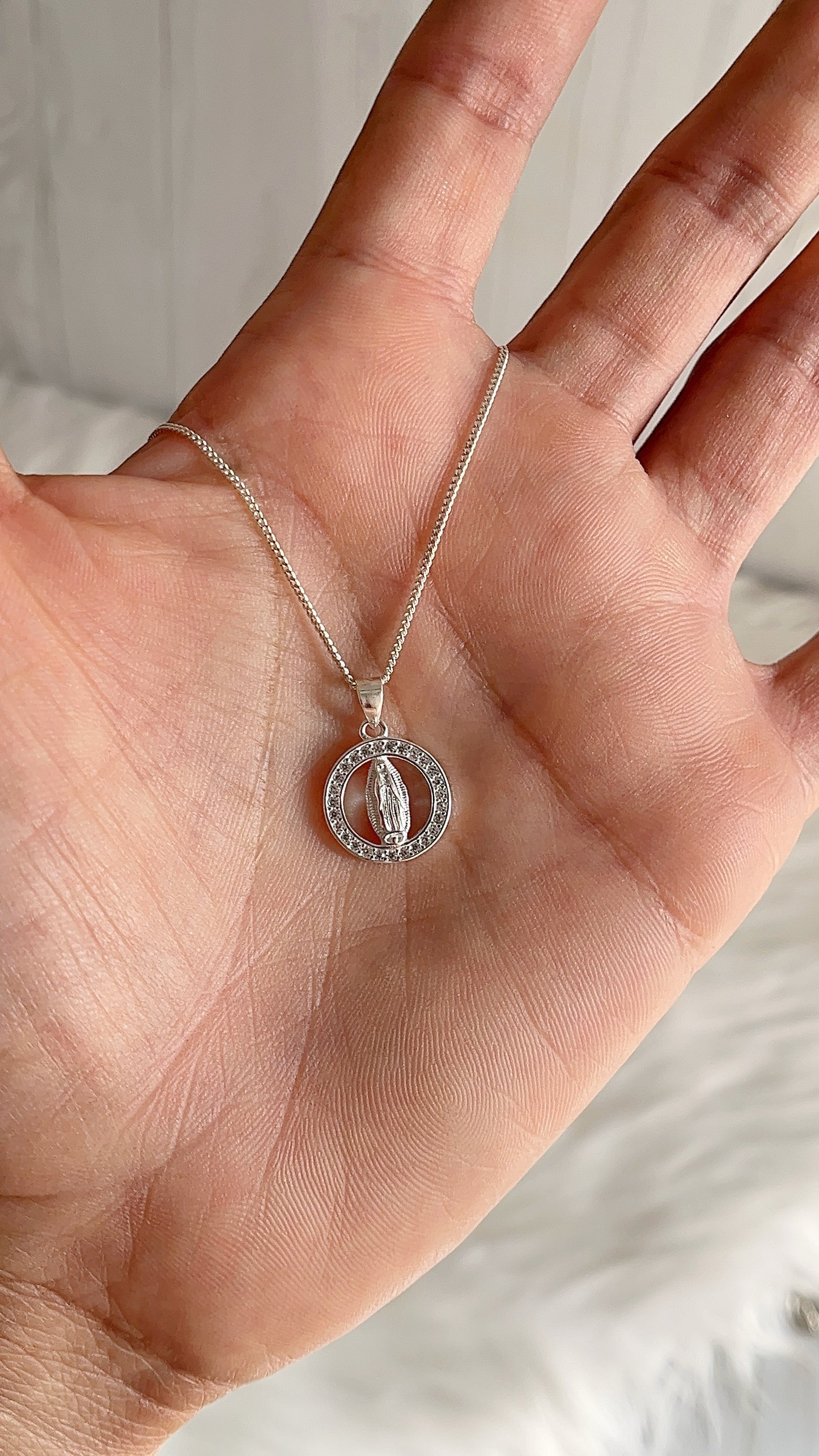 Cadena 40cm Virgen de Guadalupe - Plata 925