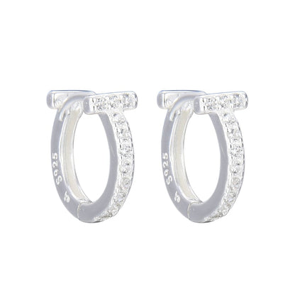 Argollas Cristales 1cm - Plata 925