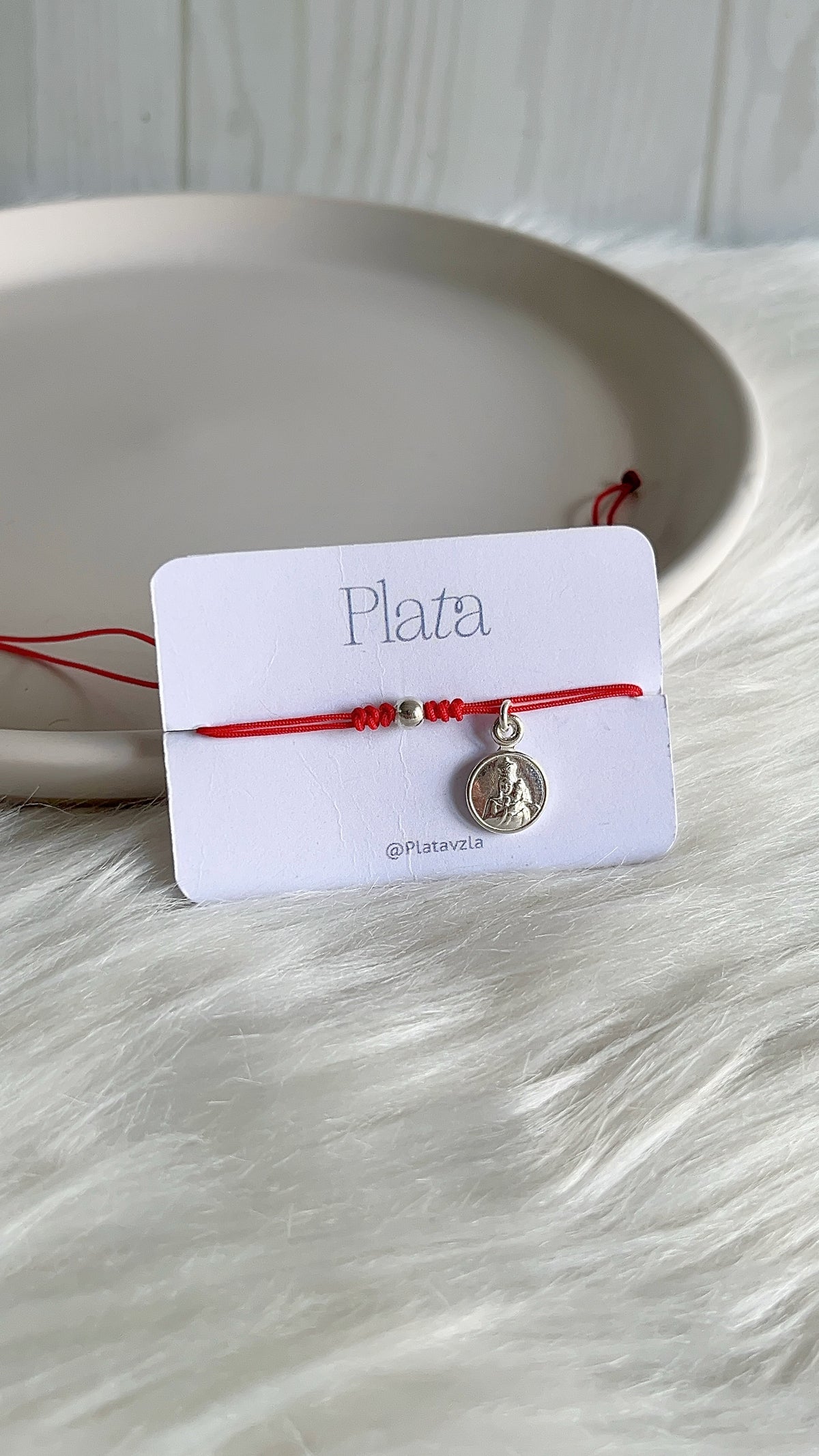 Pulseras Hilo Ajustables con Virgen del Carmen 1cm Plata 925