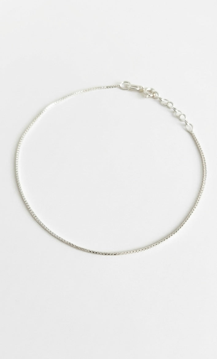 Pulsera Tejido Veneciana 20cm Ajustable Plata 925