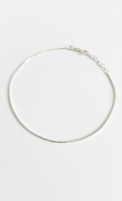 Pulsera Tejido Veneciana 20cm Ajustable Plata 925