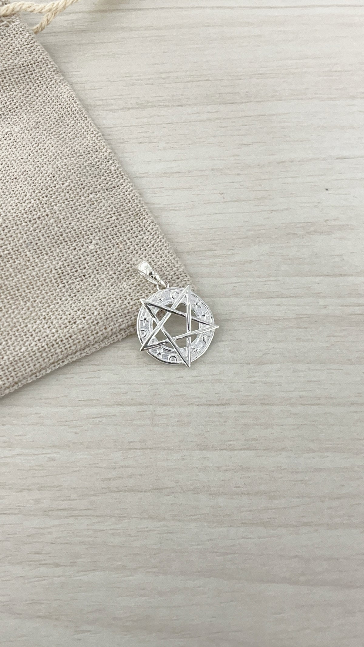 Dije Pentagrama 1,7cm - Plata 925