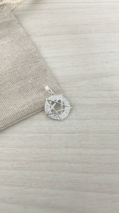 Dije Pentagrama 1,7cm - Plata 925