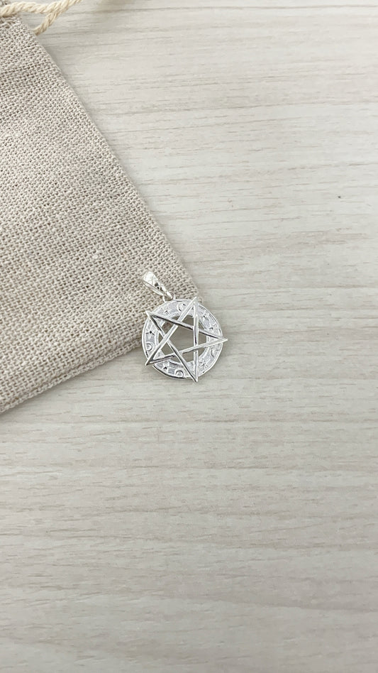 Dije Pentagrama 1,7cm - Plata 925