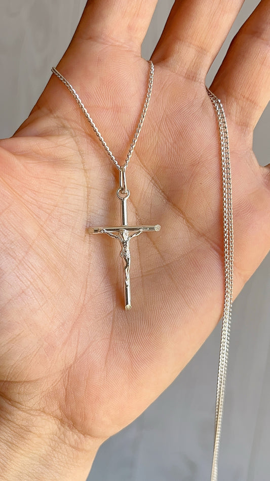 Cadena 50cm + Cristo - Plata 925