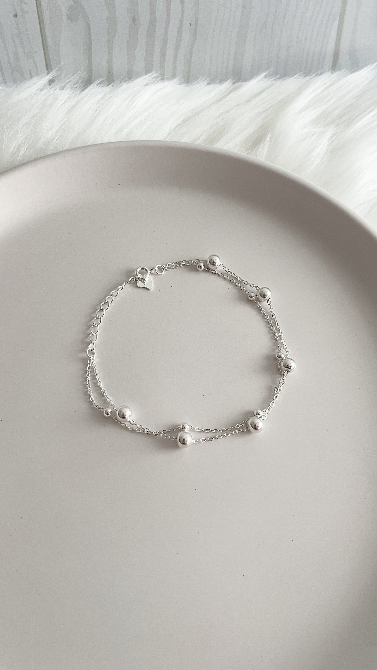 Pulsera Doble 20cm Ajustable - Plata 925