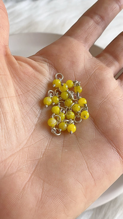 Dije Murrina Amarilla 4mm - Base Plata 925