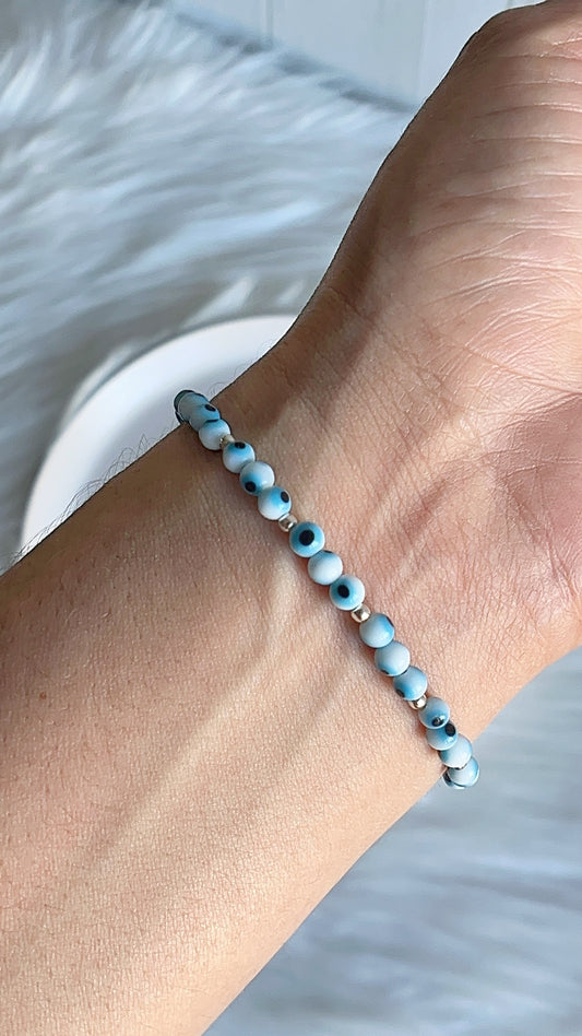 Pulsera Ojos y Balines 17,5cm - Plata 925