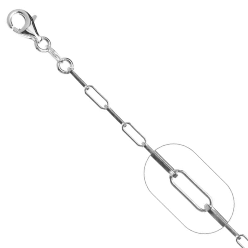 Pulsera Tejido Paper Clip 19cm - Plata 925