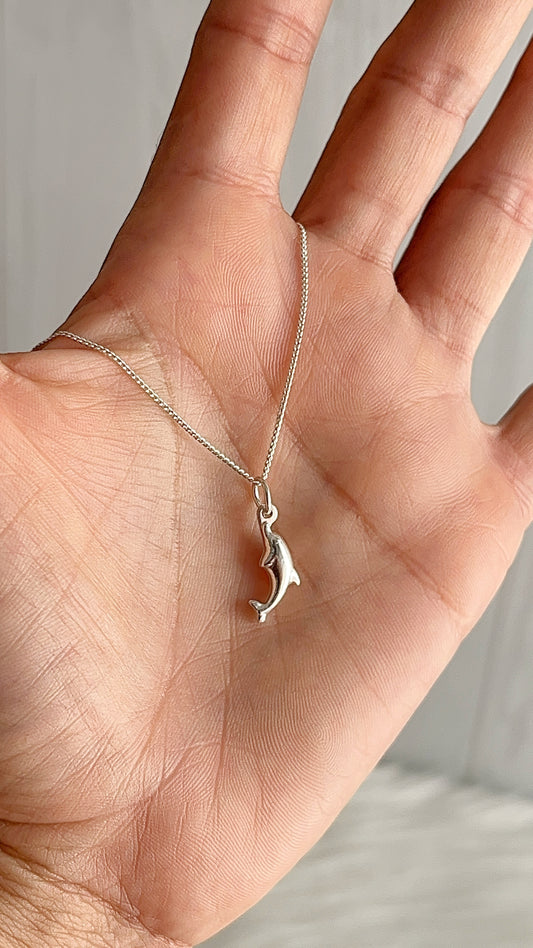 Cadena 40cm con Dije Delfin - Plata 925