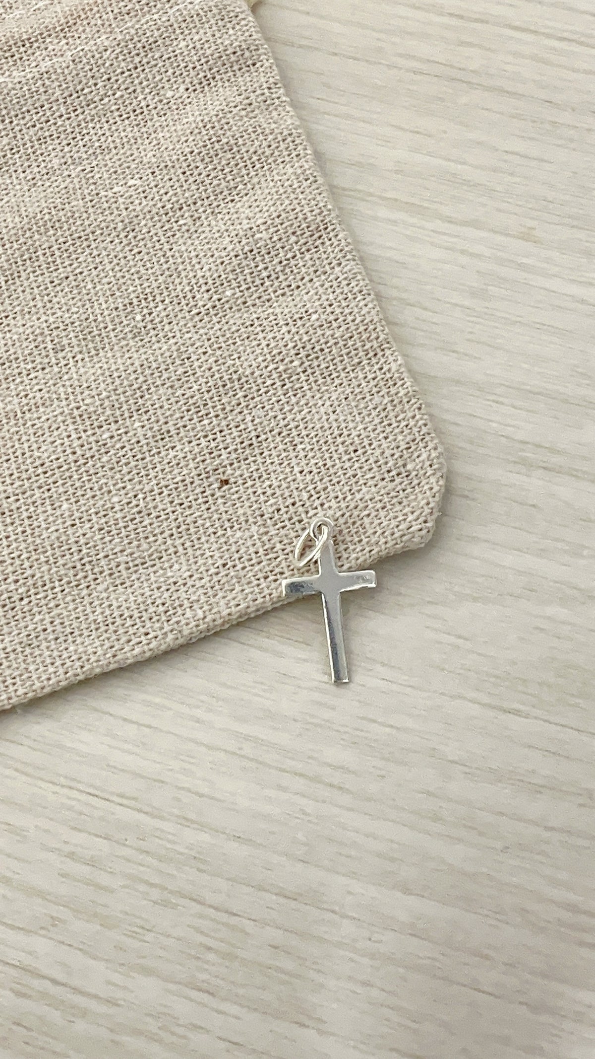 Cruz Plana Lisa 2cm - Plata 925