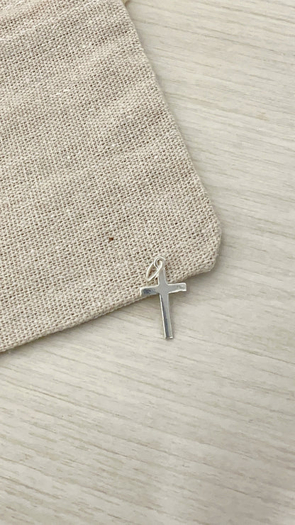 Cruz Plana Lisa 2cm - Plata 925