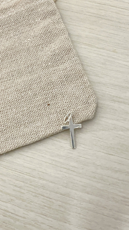 Cruz Plana Lisa 2cm - Plata 925