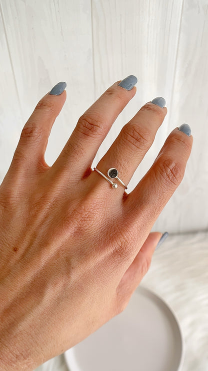 Anillos Circulo y Bola  Ajustables - Plata 925