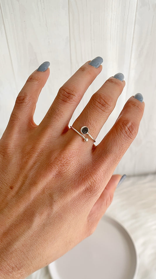 Anillos Circulo y Bola  Ajustables - Plata 925