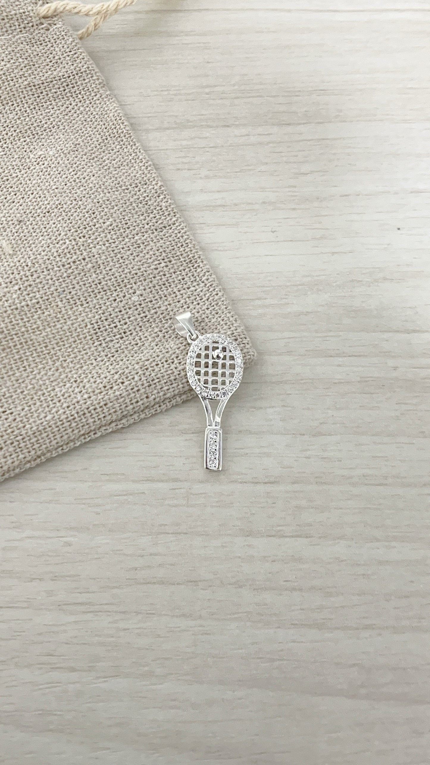 Dije Raqueta de Tenis 2,5cm - Plata 925