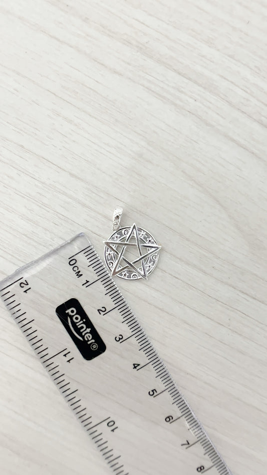 Dije Pentagrama 1,7cm - Plata 925