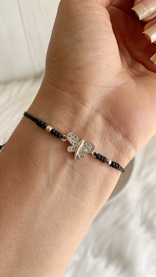 Pulsera Ajustable Mariposa - Plata 925