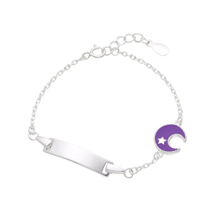 Esclava Luna Morada 15cm Ajustable- Plata 925