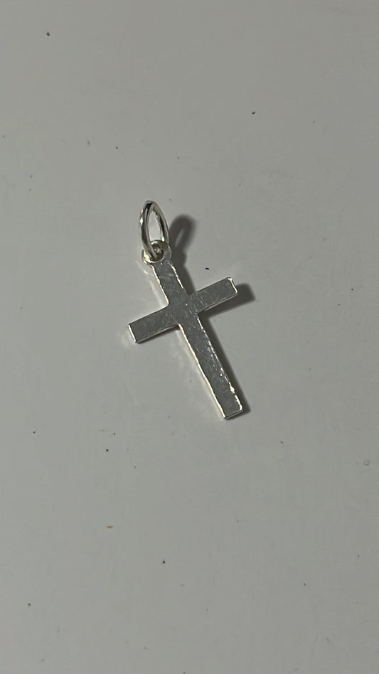Cruz Plana Lisa 2cm - Plata 925