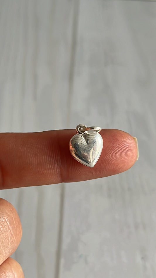 Dije Corazón Liso 1cm Plata 925