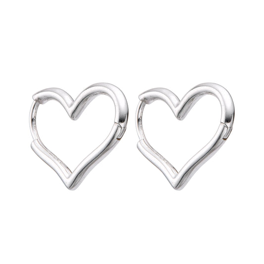 Argollas Corazones 1,5cm Plata 925