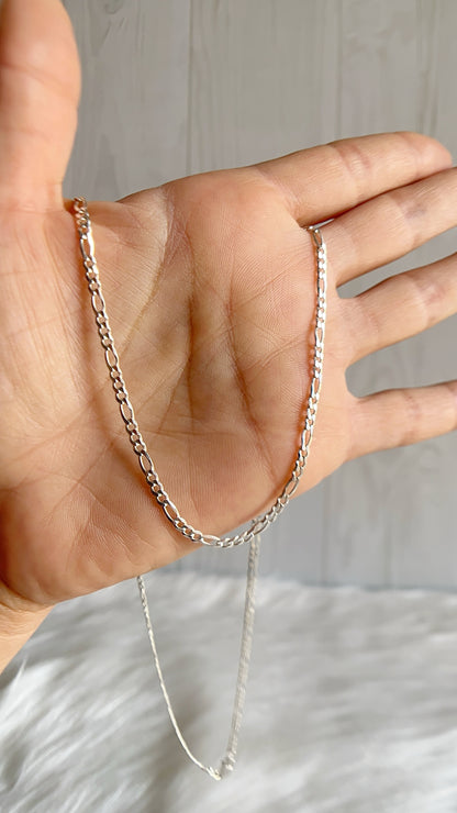 Cadena Fígaro 3x1  60cm - Plata 925