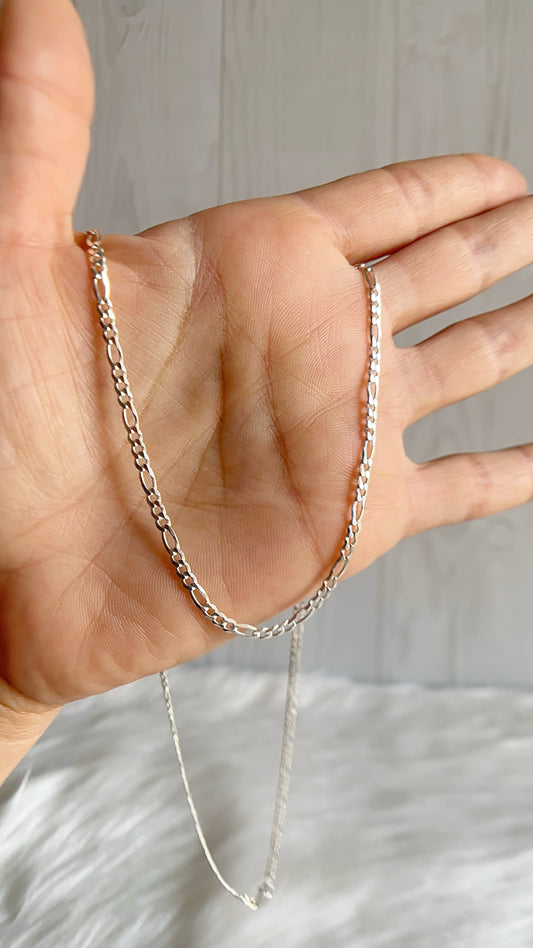 Cadena Fígaro 3x1  60cm - Plata 925