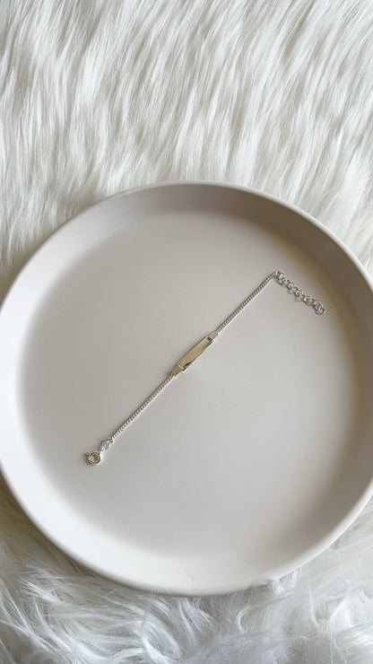 Esclava Tejido Grumett Placa Cuadrada 15cm - Plata 925