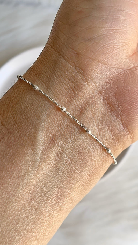 Pulsera Veneciana con Balines 17,5cm - Plata 925