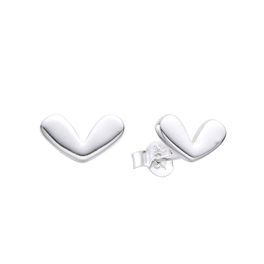 Zarcillos Corazones Lisos Plata 925