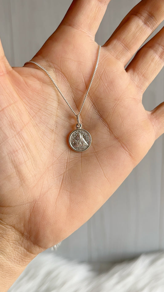 Cadena 40cm con Virgen de La Candelaria 1,2cm  - Plata 925