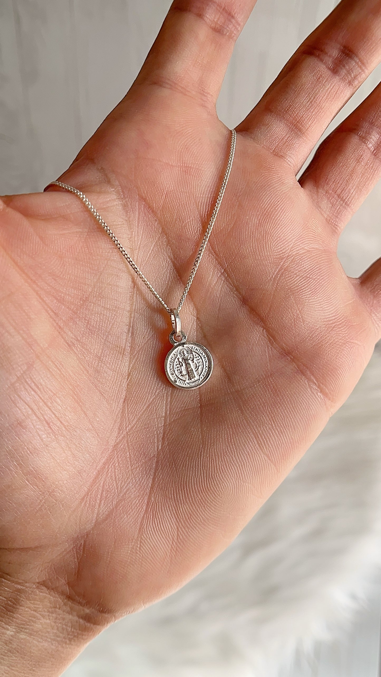 Cadena 40cm, 50cm y 60cm con San Benito - Plata 925