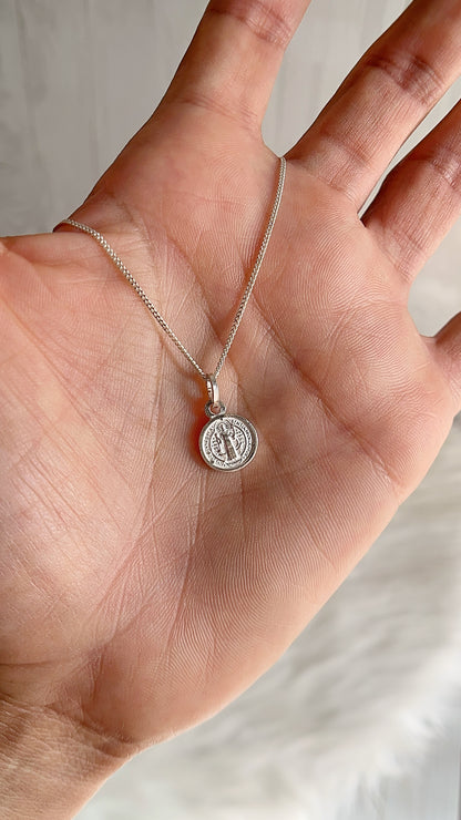 Cadena 40cm, 50cm y 60cm con San Benito - Plata 925