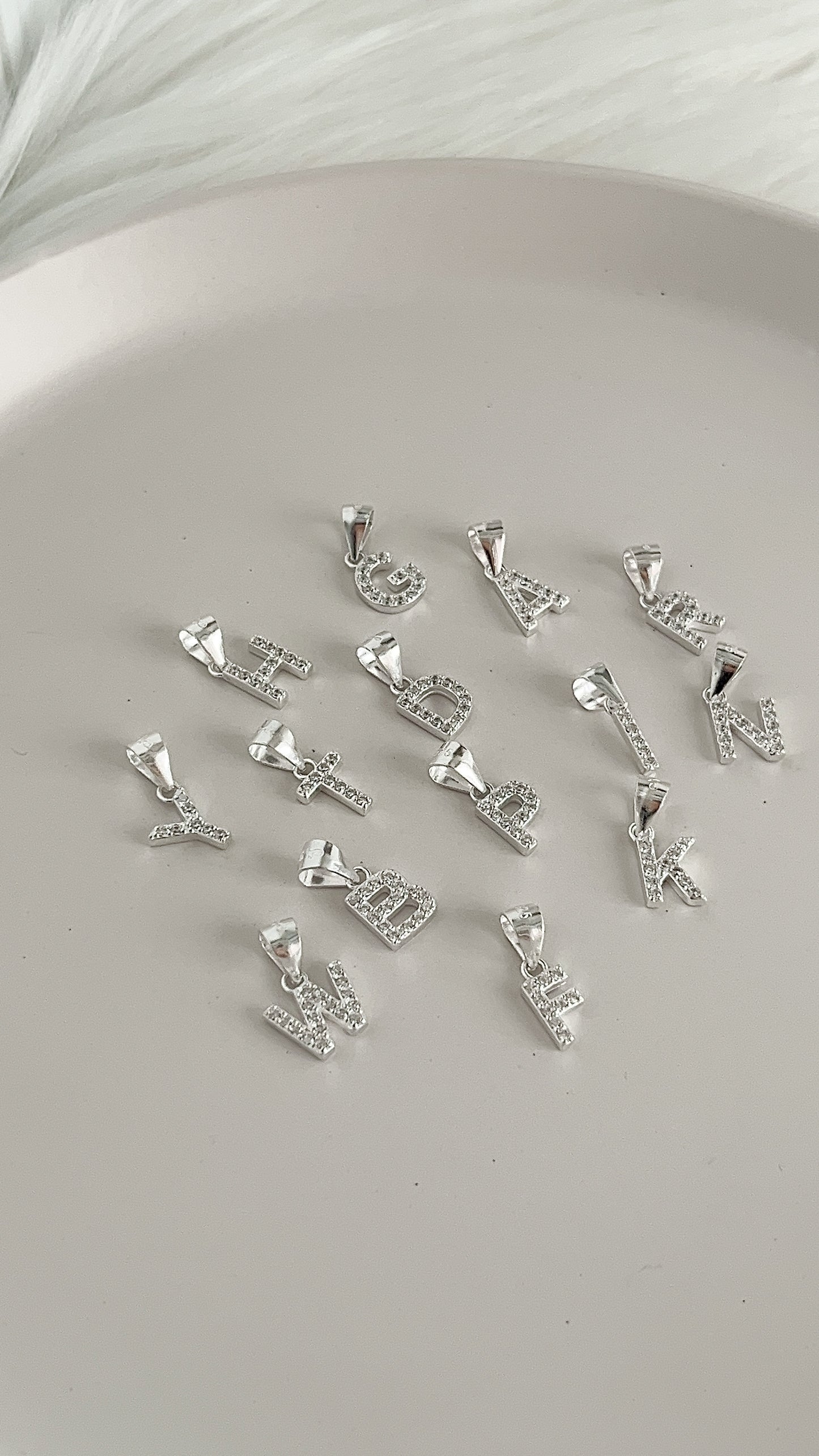 Dije Letras 1cm - Plata 925