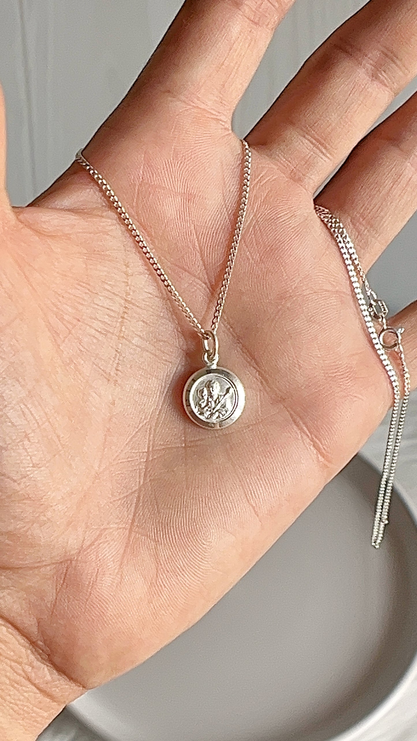 Cadena 40cm con San José 1,2cm-  Plata 925