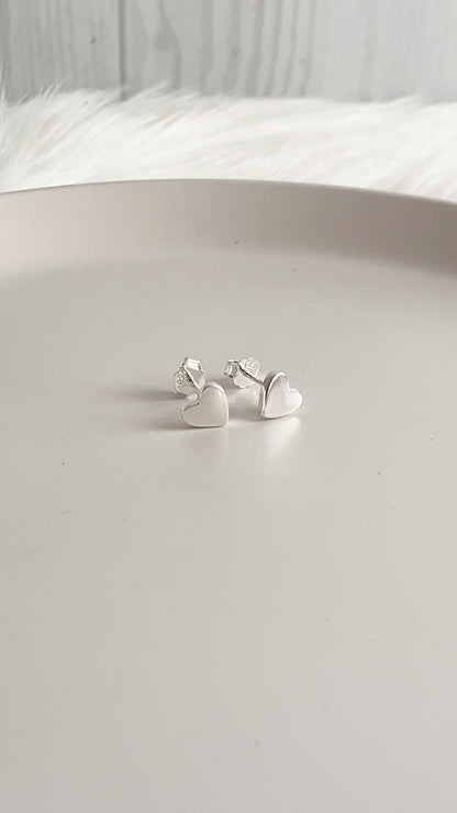 Zarcillos Corazones 7mm - Plata 925