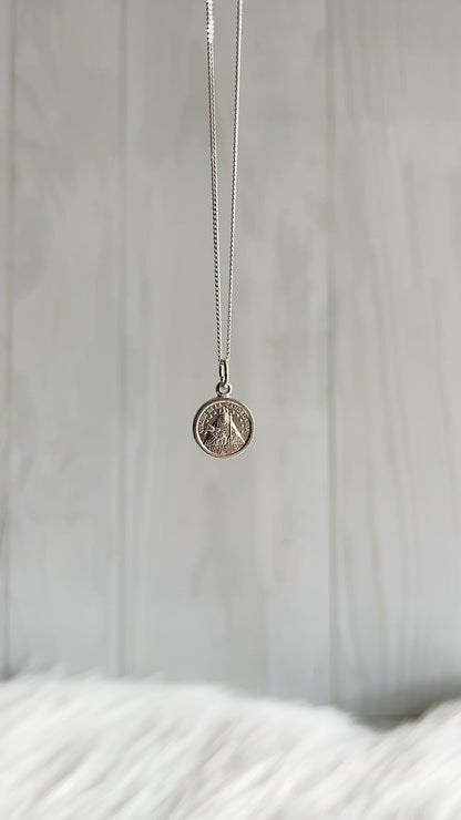 Cadena 40cm con Virgen de La Candelaria 1,2cm  - Plata 925