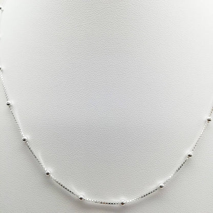 Cadena Tejido Veneciana Bolitas 2.5mm 40cm - Plata 925