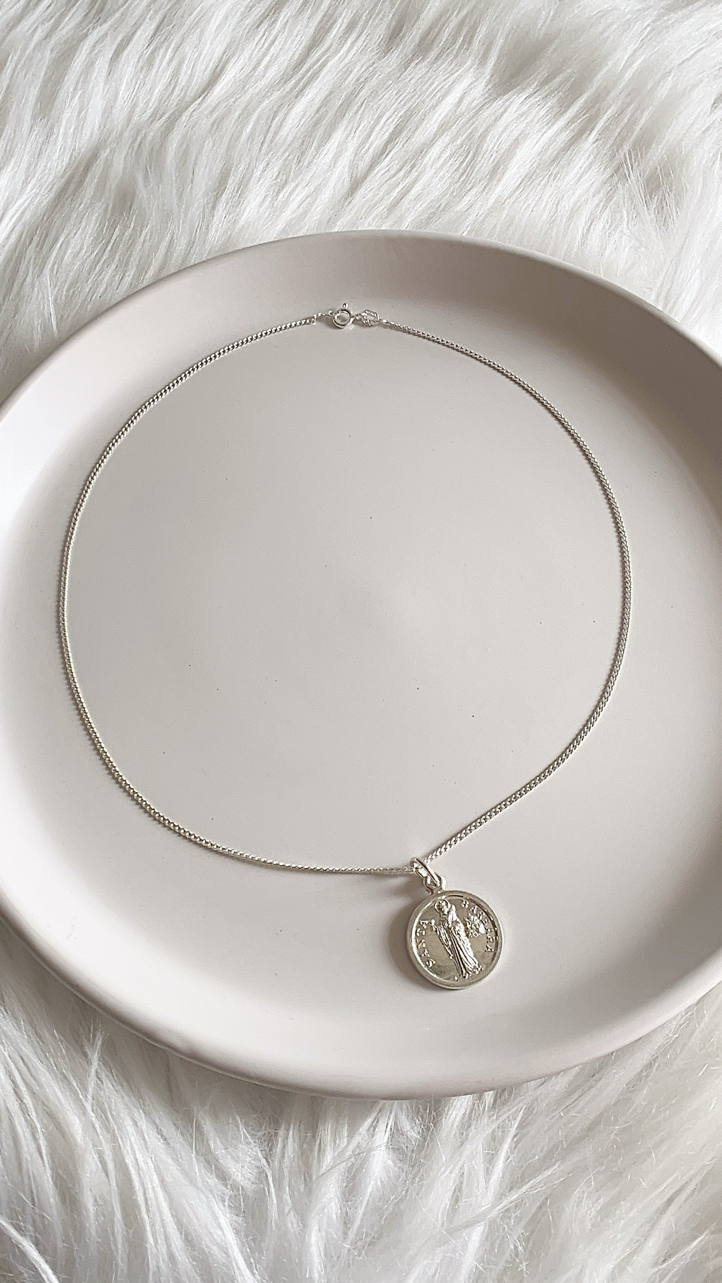 Cadena 45cm con Santa Bárbara 1.8cm -  Plata 925