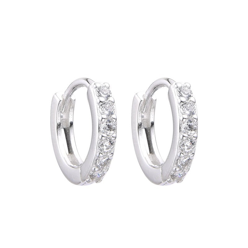 Argollas Cristales 1cm - Plata 925