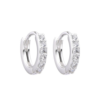 Argollas Cristales 1cm - Plata 925