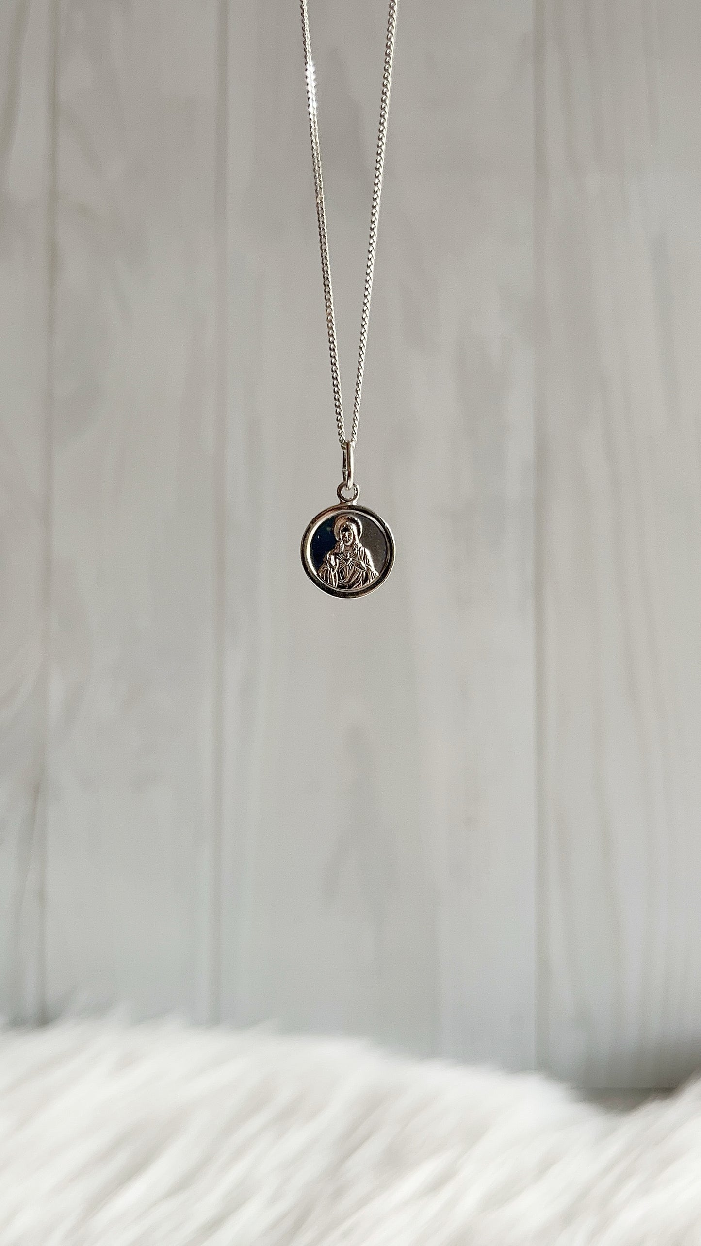 Cadena 40cm Corazón de Jesús - Plata 925