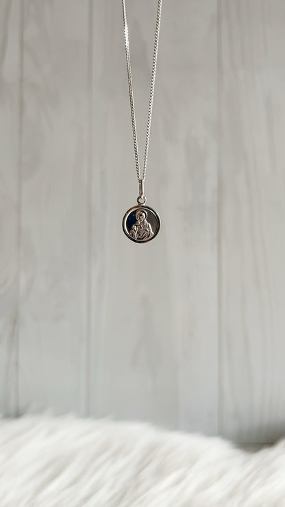 Cadena 40cm Corazón de Jesús - Plata 925