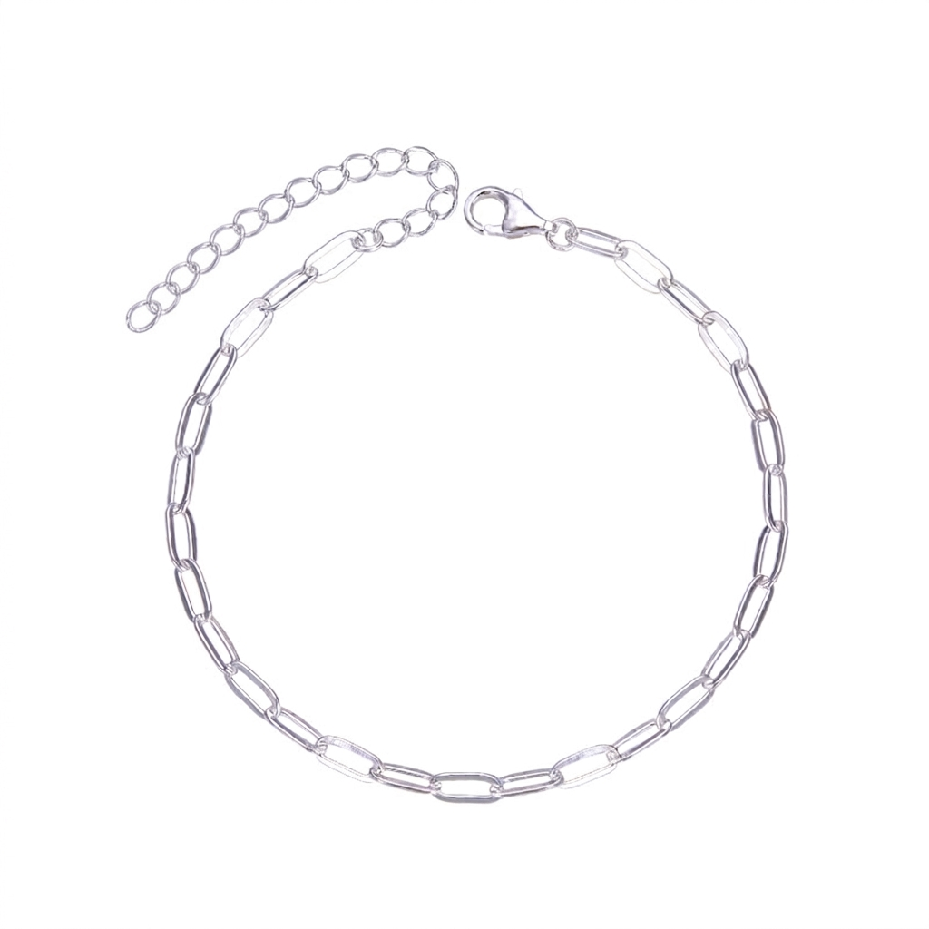 Pulsera Paper Clip Ajustable 20cm - Plata 925