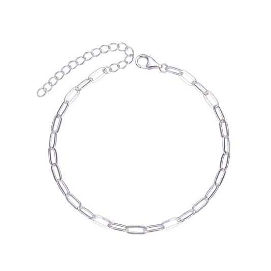 Pulsera Paper Clip Ajustable 20cm - Plata 925