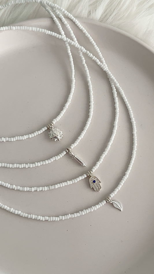 Gargantilla de Mostacillas y Dijes - Plata 925