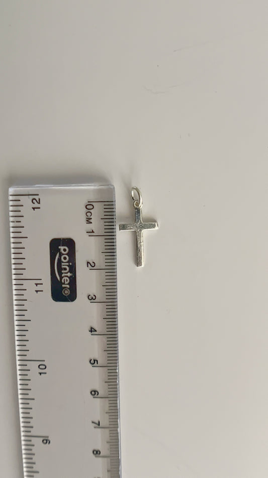 Cruz Plana Lisa 2cm - Plata 925