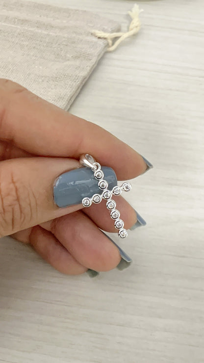 Dije Cruz Puntos de Luz 2,2cm - Plata 925