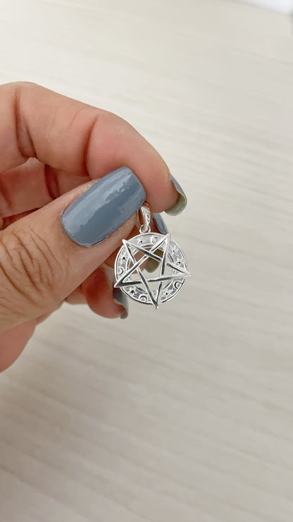 Dije Pentagrama 1,7cm - Plata 925